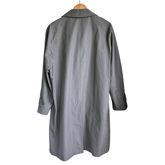 Oversized Vintage London Fog Boyfriend Trench Coat Jacket Grey Neutral - Picture 10 of 13